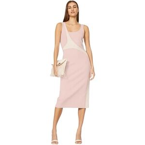 Esteban Cortazar Collective Women’s Midi Dress Varsity Knit PinkWhite Size Small